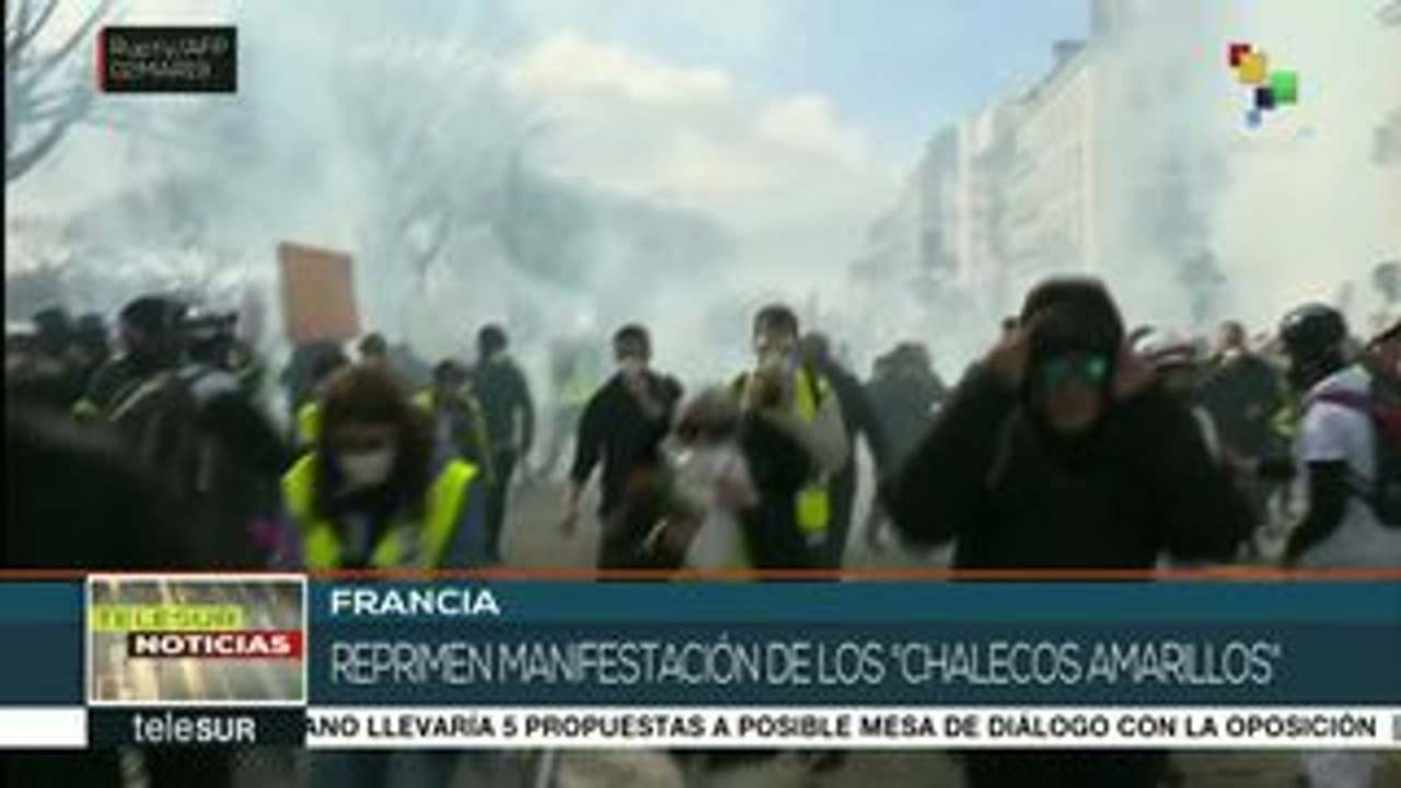 Francia: policía reprime movilizaciones de chalecos amarillos