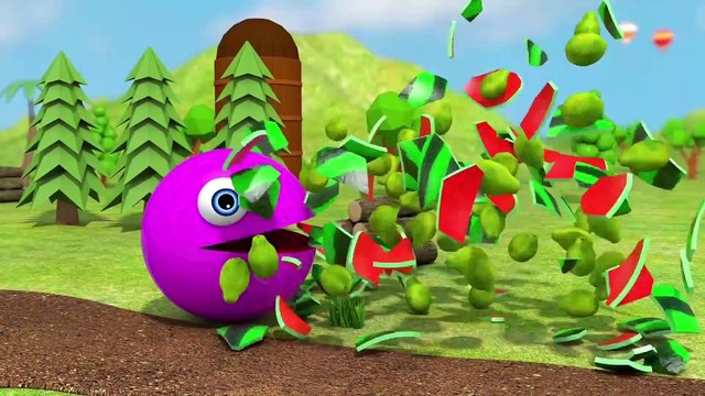 Learn Colors with PACMAN and Farm Watermelon Lollipop Surprise Toy Street Vehicle for Kid Children