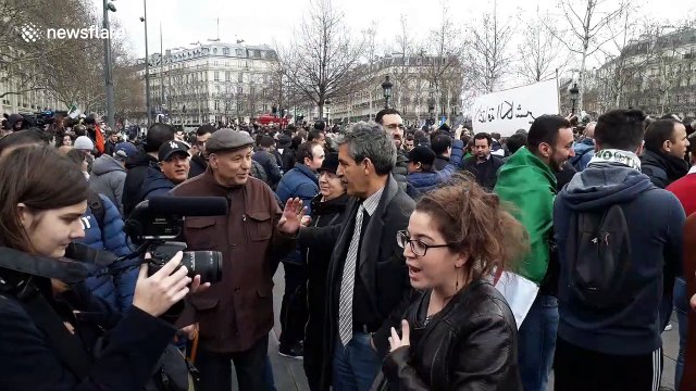 Thousands of French Algerians in Paris protest Bouteflika’s fifth presidential bid