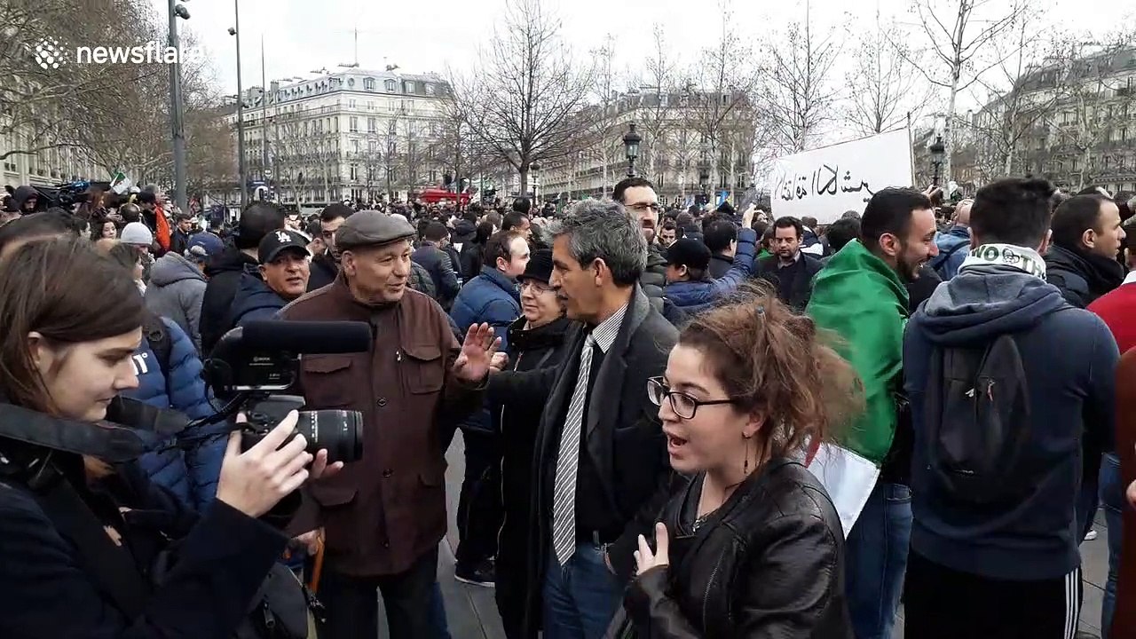 Thousands of French Algerians in Paris protest Bouteflika’s fifth presidential bid