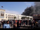 حريق محطة مصر في رمسيس القطار دخل ف الرصيف و الجرار أنفجر و عدد كبير من الضحايا و الجثث أتفحمت