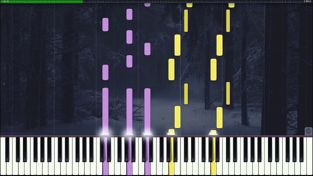 Ice Dance- Tim Burton's Edward Scissorhands (Synthesia - versión fácil en piano)