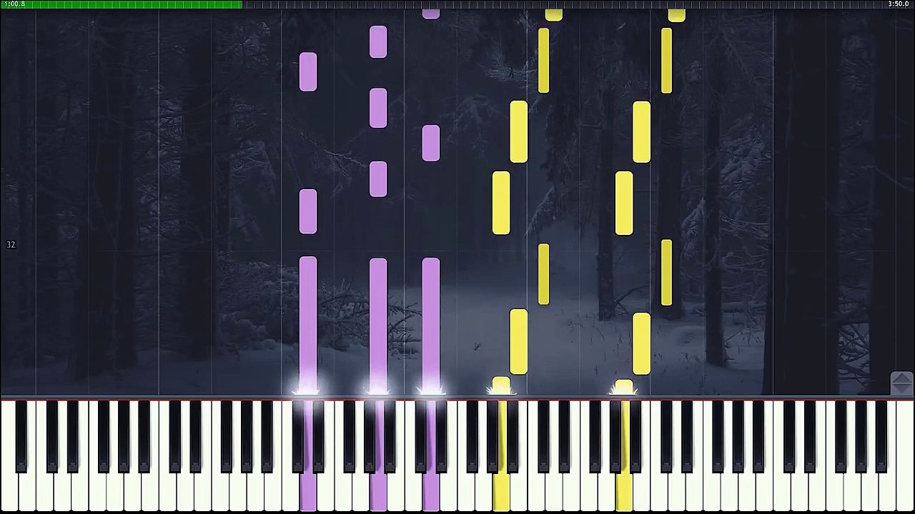 Ice Dance- Tim Burton's Edward Scissorhands (Synthesia - versión fácil en piano)