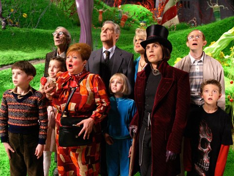 Charlie and the Chocolate Factory Movie (2005) Directed by Tim Burton and starring Johnny Depp