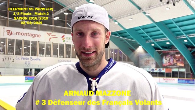 HOCKEY SUR GLACE 2019-03-02 Interview Arnaud Mazzone, # 3 Attaquant des Français Volants de Paris