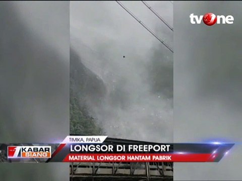 Detik-detik Material Longsor Hantam Pabrik di Freeport Papua