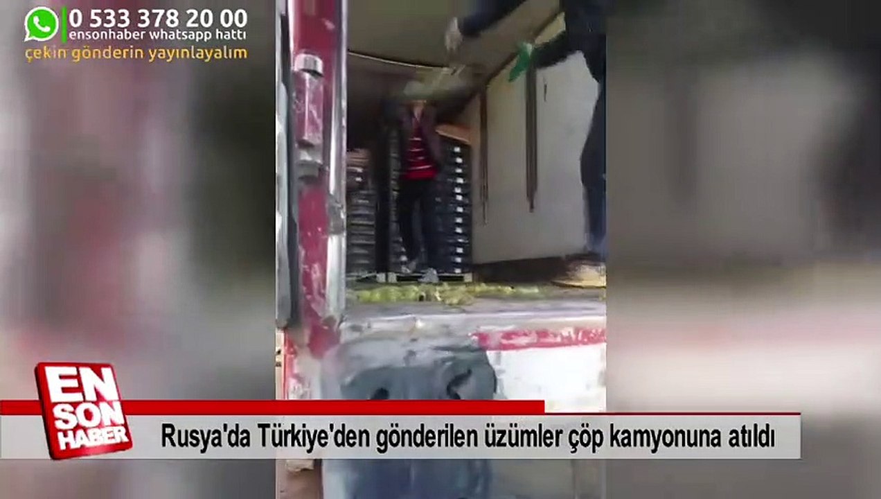 Türkiye'den gönderilen üzümler çöp kamyonuna atıldı