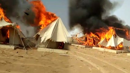 जैसलमेर: सम के रिसोर्ट में लगी आग, पर्यटकों में मची अफरा-तफरी