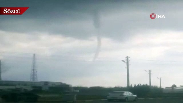 Antalya'da hortum böyle görüntülendi