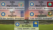 ICC World Cup 2019; Indian Team Matches Schedule Released; England vs South Africa World Cup 2019 Schedule