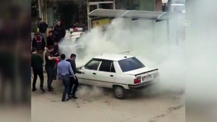 Park halindeki otomobilde yangın - KAHRAMANMARAŞ