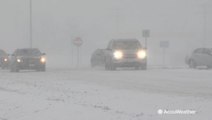 Road conditions and visibility poor amid winter storm