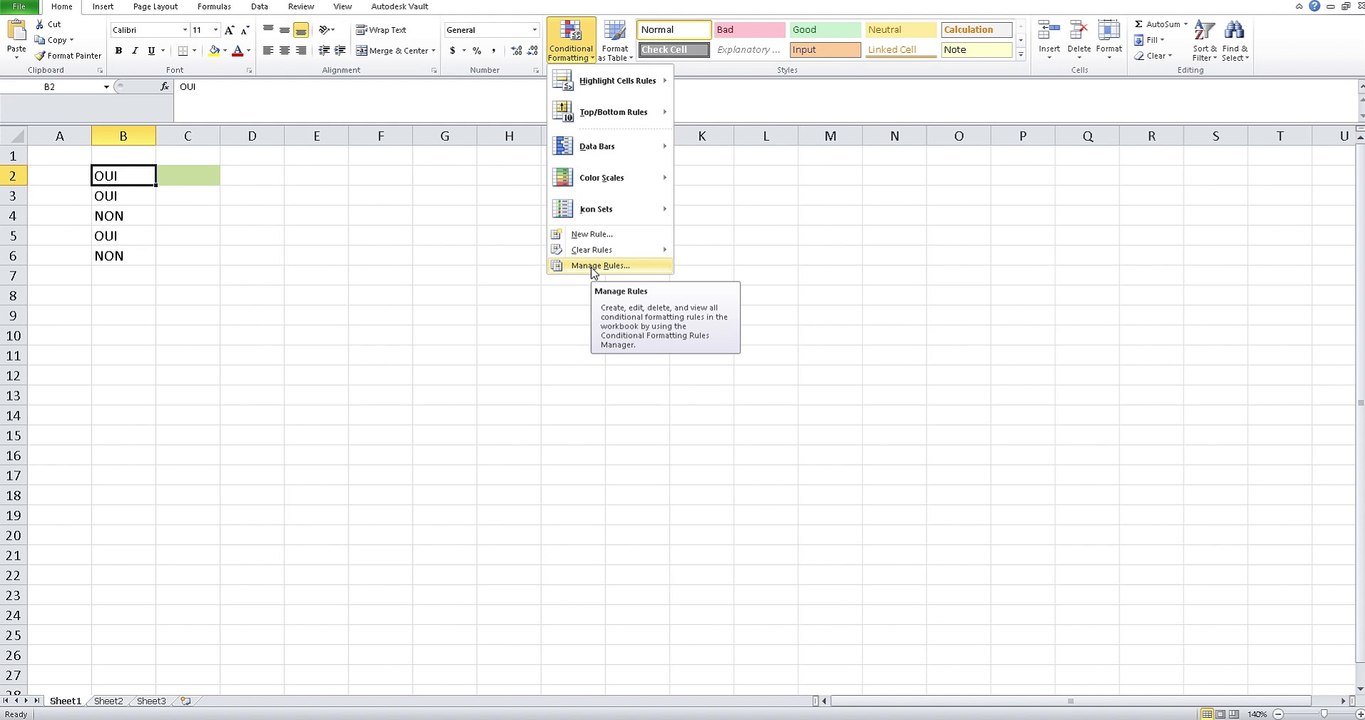 LCM - EXCEL / WORD FRANCAIS – CHANGER LA COULEUR AUTOMATIQUEMENT D'UNE CELLULE (RÈGLE)