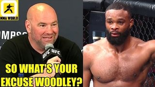 MMA Community reacts to Tyron Woodley getting completely dominated by Kamaru Usman,Dana White