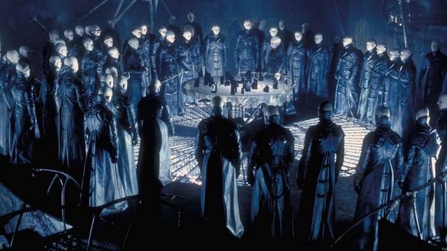Dark City movie (1998) - Rufus Sewell, Kiefer Sutherland, Jennifer Connelly, and William Hurt