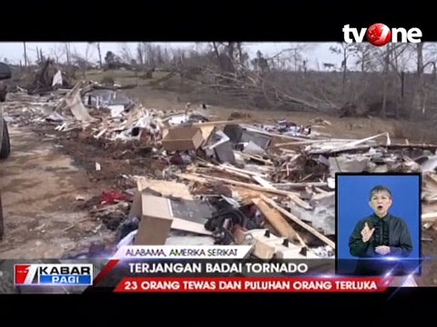 Terjangan Badai Tornado di ALabama Tewaskan 23 Orang