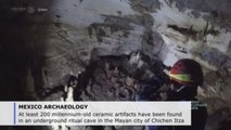 Mexican archaeologists find 100s of Maya artifacts in cave