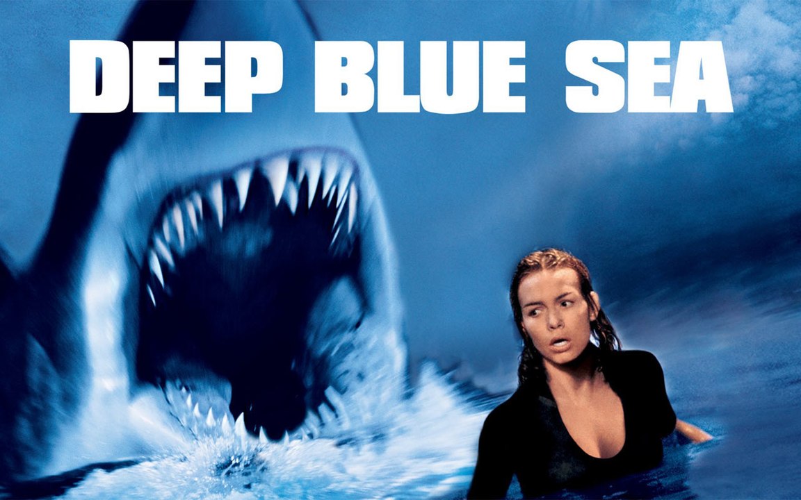 Deep Blue Sea Movie (1999) Saffron Burrows, Thomas Jane, Samuel L. Jackson, Michael Rapaport, LL Cool J