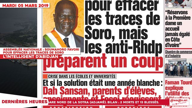 Le Titrologue du 05 Mars 2019 : Assemblée Nationale, Soumahoro favori pour effacer les traces de Soro