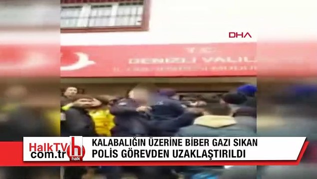Kalabalığın üzerine biber gazı sıkan polis görevden uzaklaştırıldı