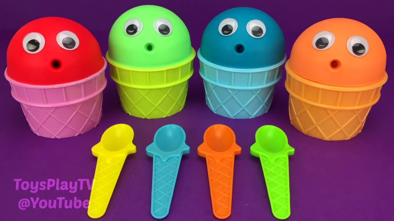 4 colours play doh ice cream