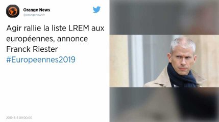 Européennes. Franck Riester annonce qu’Agir rallie la liste LREM