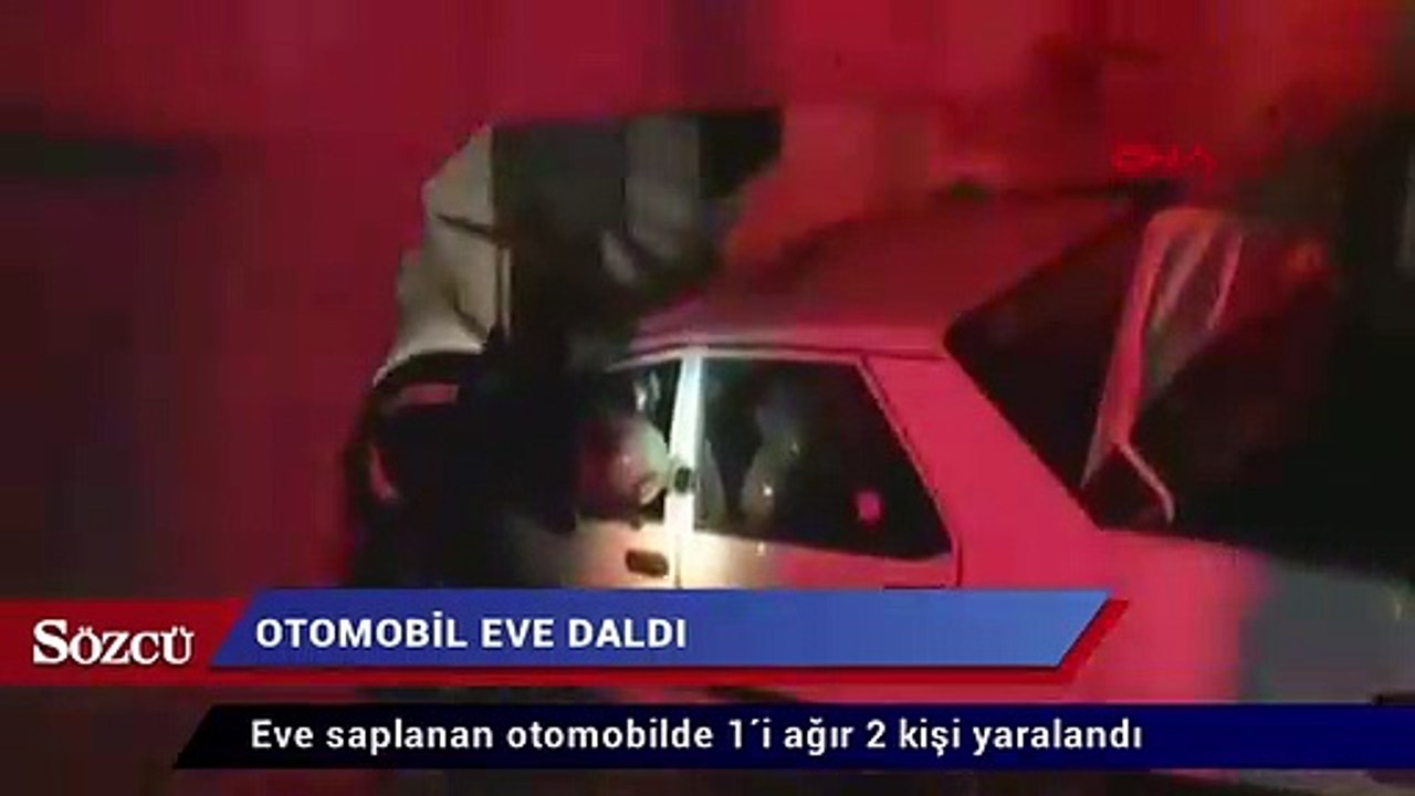 Otomobil eve daldı