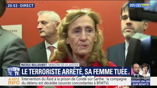 Surveillants poignardés: Nicole Belloubet a été extrêmement choquée par cette agression lâche