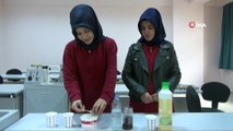 Öğrenciler, odun külü ile dağ kekiği suyundan organik tablet deterjan üretti