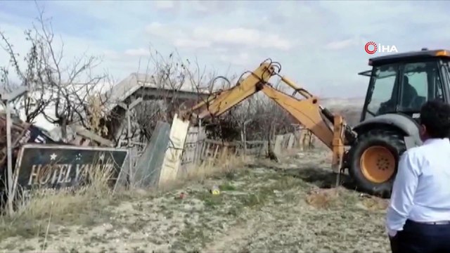 Kapadokya’da kaçak yapı yıkımları devam ediyor