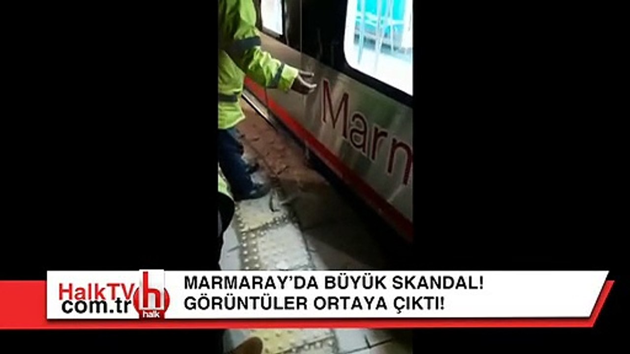 Marmaray'da büyük skandal! Kaldırıma çıktığı görüntüler ortaya çıktı