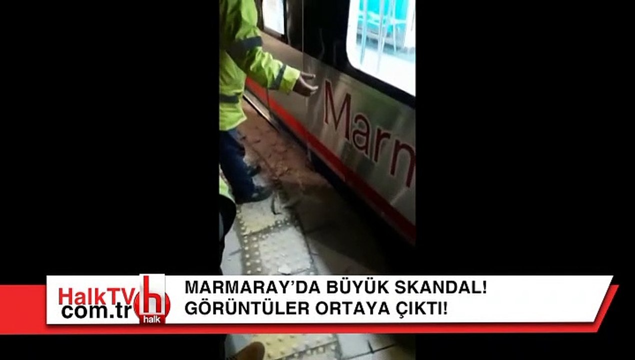 Marmaray'da büyük skandal! Kaldırıma çıktığı görüntüler ortaya çıktı