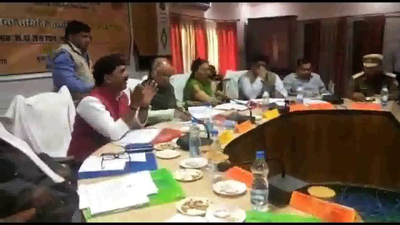 UP's Sant Kabir Nagar BJP MP Sharad Tripathi attacked local BJP MLA Rakesh Baghel with shoe