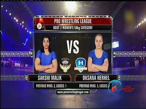 Pro Wrestling League 2015- Sakshi Malik Vs Oksana -27th Dec_ REVANTA MUMBAI GARU