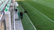 Charla entre Haro, Catalán y Setién en el entrenamiento del Betis (06/03/2019)