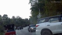 Couple Hide As Elephant Raids Their Car
