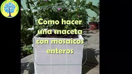 Como hacer una bella maceta con mosaicos enteros