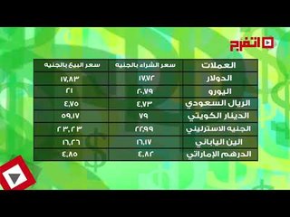 اتفرج | أسعار العملات اليوم السبت 12 أغسطس 2017