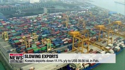 Скачать видео: OECD cuts S. Korea's growth outlook to 2.6% for 2019