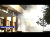اللحظات الأولى لاندلاع حريق المبنى الإداري لمحطة مصر