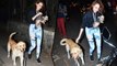 BOLLYWOOD Babe Mandana Karimi Playing With Dog At Night Party On The Street Of Mumbai
