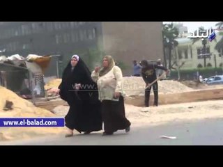 تصليح أعمدة الإنارة وتشجير الحديقة الوسطى بميدان التحرير