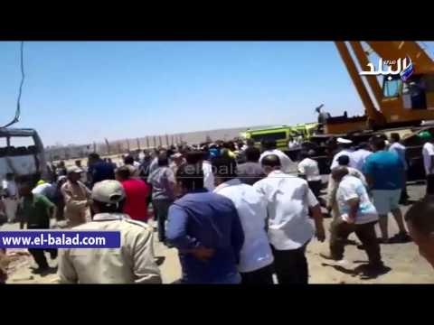 مصرع 12 عامل وإصابة 25 أخرين فى انقلاب أتوبيس بالغردقة