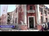 آثار انفجار القنصلية الإيطالية