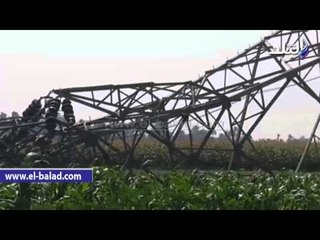 مهندسو كهرباء الفيوم يواصلون إصلاح برج ضغط عالى تعرض للتفجير