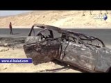 السيارة المحترقة التى راح ضحيتها 5 سيدات و10 مصابين