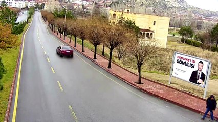 Aracın yayaya çarpması güvenlik kamerasında - NEVŞEHİR