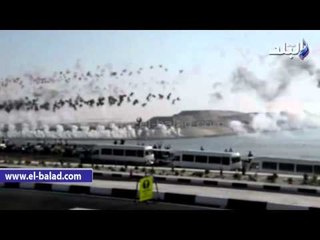ألعاب نارية ترسم علم مصر على سطح القناة لأول مرة