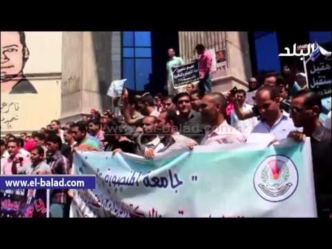 تظاهر حاملى الماجستير والدكتوراه أمام الصحفيين للمطالبة بالتعيين