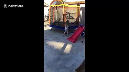 Parents buy child a trampoline only for her to run circles around it
